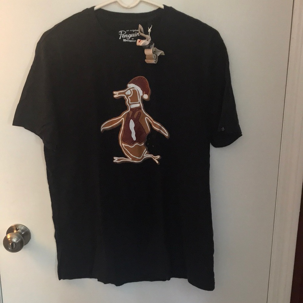 Dark Blue T with decal.